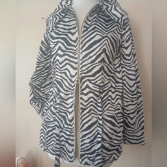 DANA BUCHMAN Zebra Print Women's LIGHTWEIGHT SILK FEEL Jacket - Picture 7 of 10